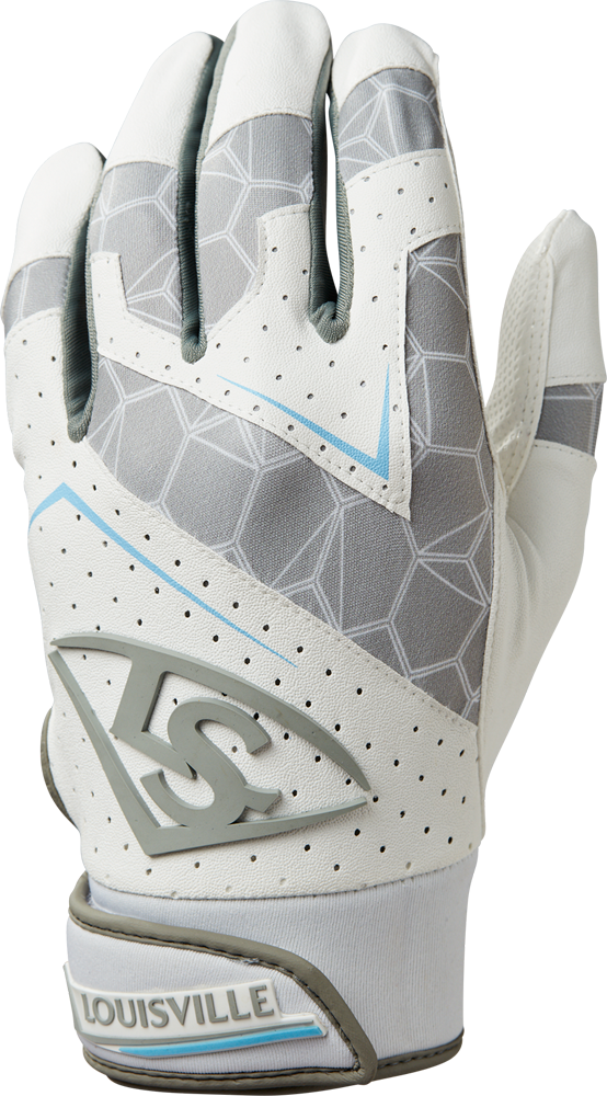 WB5730703 Genuine Adult Batting Glove Pair white/grey