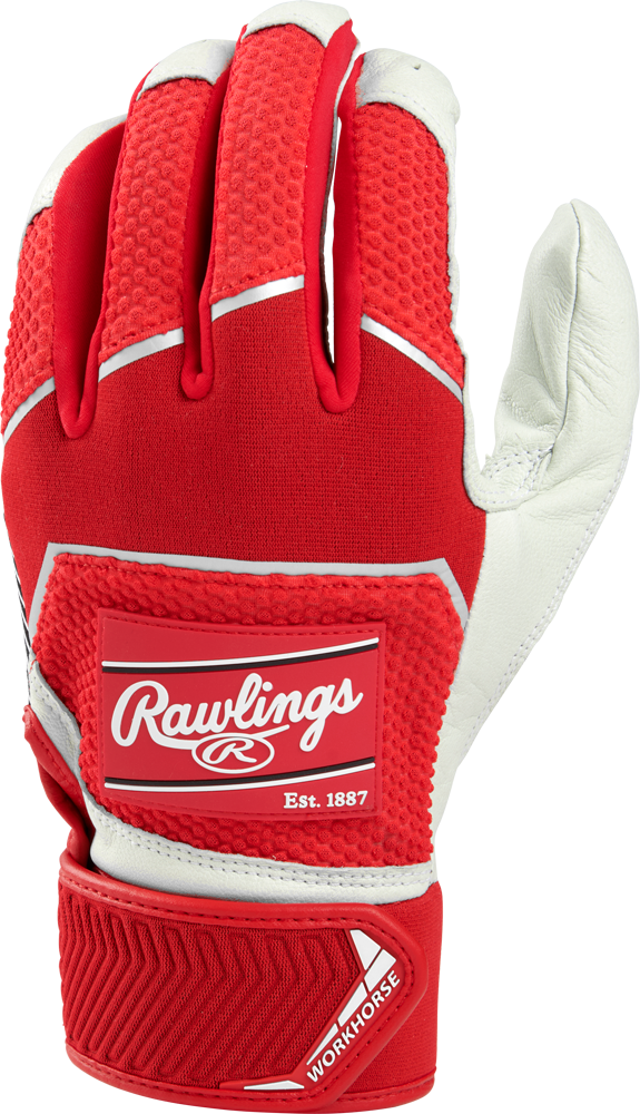 WH22BG Workhorse Adult Batting Glove Pair scarlet