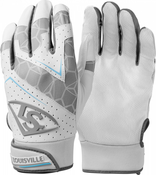 WB5730703 Genuine Adult Batting Glove Pair white/grey